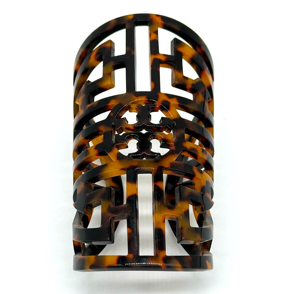 Tory Burch Logo Tortoise 5" Length Cuff Fits a Smaller Wrist